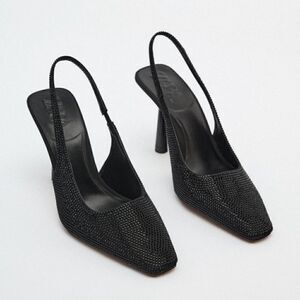 ZARA SLINGBACK RHINESTONE HIGH HEELS